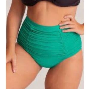 Shapermint High Waisted Control Bikini Bottom Swim Green Size 2X Beach NWT
